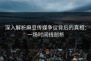 深入解析麻豆传媒争议背后的真相：一场时间线剖析
