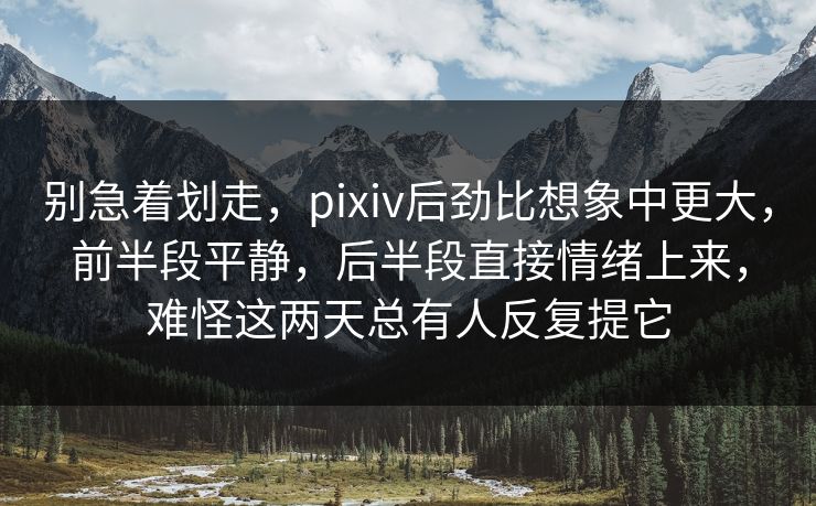 别急着划走，pixiv后劲比想象中更大，前半段平静，后半段直接情绪上来，难怪这两天总有人反复提它