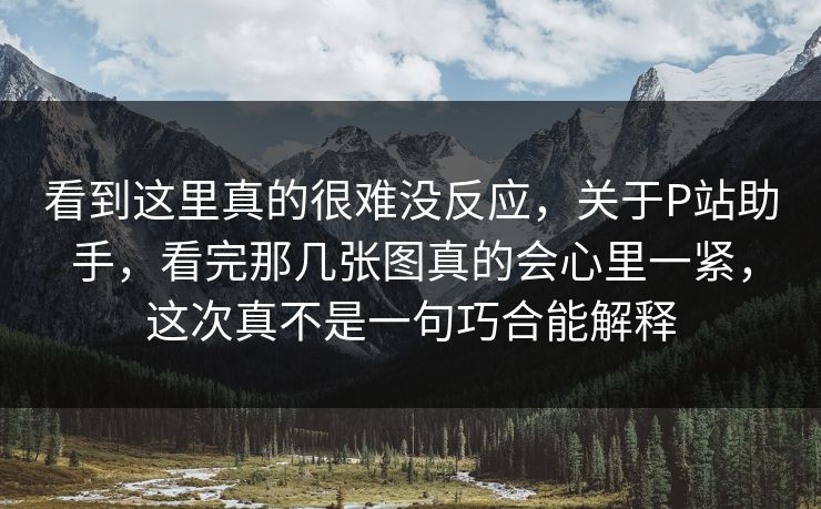 看到这里真的很难没反应，关于P站助手，看完那几张图真的会心里一紧，这次真不是一句巧合能解释
